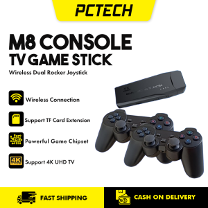 M8 4K Game Stick HD Home Video Retro Game Console w/ 2 Wireless Controllers HDMI Output 20000+ Built-in Games (64GB)