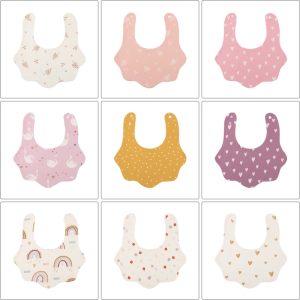 Baby Feeding Bib Saliva Towel Breathable Drooling Apron Burp Cloths for Infant Toddlers 0-3 Year