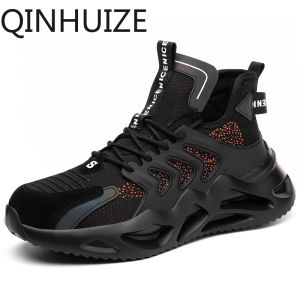 QINHUIZE 2022 New Safety Shoes Mens Protective Shoes Work Sneakers Lightweight Anti-fall Anti-wear Protective Work Shoes