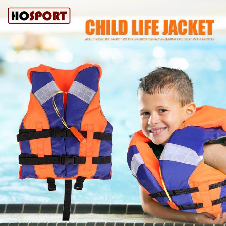[HOSPORT] Adult Kids Life Vest with Whistle Reflective Strips