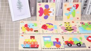 Mumystation 15CM Simple jigsaw puzzle kayu hewan lucu