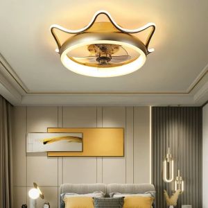 YJ Modern LED Ceiling Fan Light Bedroom Dining Room Living Room Light Electric Fan Integrated Remote Control Ceiling Fan Light Three-color Dimming Ceiling Fan Fan with Light Fan with Light