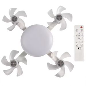 ASHANTIE Remote Control Ceiling Fan 2 in 1 3 Gears Dimming Ceiling Lamp Simple Quiet Hanging Fan with LED Light Dining Room
