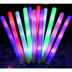 Chtistmas Party LED Glow Sticks RGB LED Glow Foam Stick Cheer Tube Dark Light Birthday Wedding Concert Party Supplies