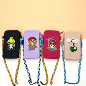 RJZ28 Large Capacity Silicone Crossbody Bag Waterproof Anti-lost Mobile Phone Bag Creative Zpper Makeup Storage Bag Key Coin Purse