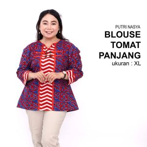 Atasan Batik Blouse Big Size Wanita Lengkap S-M-L-XL-2L-3L-4L-5L-6L-7L Model Blus Jumbo Seragam Batik / Atasan Big Size Kantor Formal / Blus Batik Jumbo Kerja Wanita LD 140 / Pakaian Kerja Jumbo Wanita