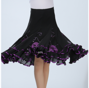 กระโปรงเต้นรำแกว่งขนาดใหญ่กระโปรงมาตรฐานแห่งชาติบอลรูมเต้นรำชุดเต้นรำ