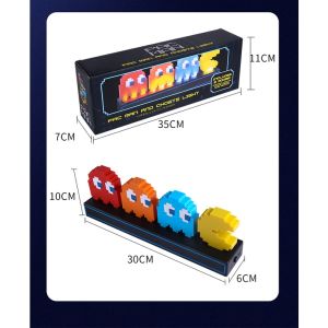 Pixel Pac-Man Light Decor Sound Control Music Rhythm Color Changing Table Lamp USB/Battery Powered on hand ship from malate