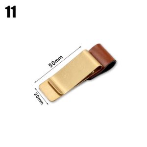 XIAHU Stationery Metal Portable Brass Pen Folder Notebook Holder Handmade Leather Stainless Steel Clips