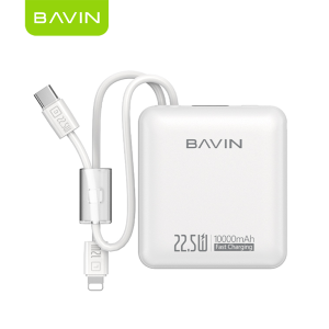 BAVIN PC1137 10000mAh Fast Charging Mini Powerbank 22.5W w/ Built-in Cables Compatible for Android & iPh 6-17 Series