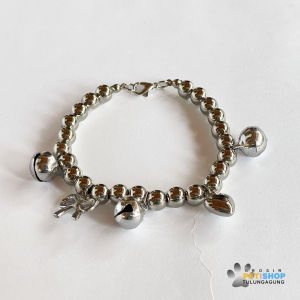 Kalung Kucing Mutiara Terbaru 2 Liontin 3 Lonceng