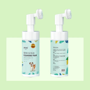 🥑Nico.33🥑 โฟมทำความสะอาดเท้าสุนัขและแมว หัวแปรงซิลิโคนอ่อนนุ่ม คลีน+นวด 150ml.