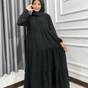 Gamis Susun Tiga Tali Gamis Anak Terlaris Gamis Anak Warna Hitam Gamis Anak Umur 3-11 Tahun