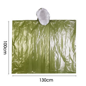 เสื้อกันฝนฉุกเฉินกลางแจ้ง3อิน1เสื้อกันฝนฟิล์มอะลูมิเนียมกันฝนกันน้ำผ้าห่มอุปกรณ์เอาตัวรอดในการตั้งแคมป์เสื้อกันฝนฉนวนกันความร้อนเย็นเสื้อกันฝนสำหรับปั่นจักรยานเดินป่า