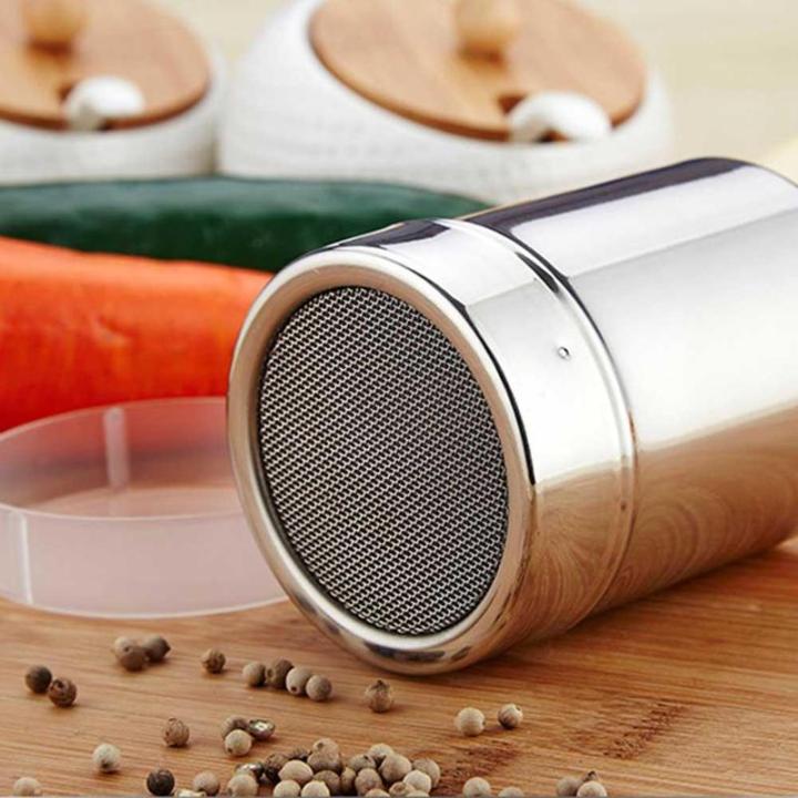 Stainless Steel Cocoa Flour Icing Sugar Powder Coffee Sifter With Lid