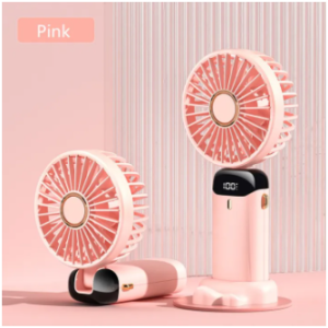 Portable USB Mini Fan Folding Neck Fan Adjustable Fan Phone Stand Cooling Fan 5 Speed Rechargeable Handheld Fan With LED Display.
