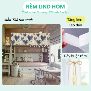 Rèm dán gác trọ che phòng trọ dán lan can trang trí phù hợp cho mọi đối tượng LIND HOM kèm dán + dây trang trí