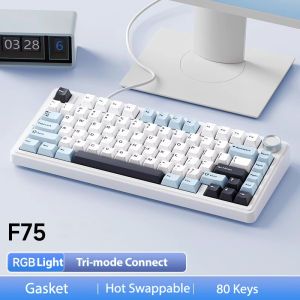 AULA 99/87/80 Keys customized gaming keyboard Gasket Structure Tri-mode RGB Wired /Bluetooth /2.4G Wireless Hot-swappable Mechanical Keyboard Supports WIN/Android/IOS system(F99)