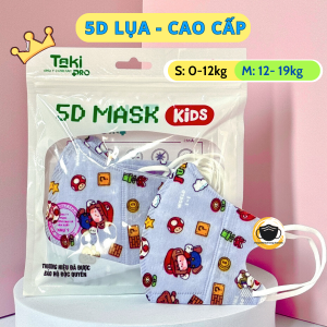 Khẩu trang 5D kids y tế cho bé 0-2 tuổi 3- 6 tuổi [hộp 10cái] khẩu trang trẻ em sản xuất theo công nghệ Hàn Quốc