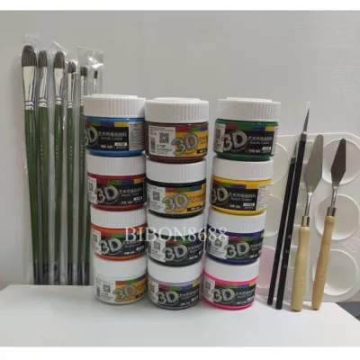 Combo màu vẽ Acrylic 3D 100ml và dụng cụ vẽ đầy đủ 23/17 chi tiết vẽ trên nhiều chất liệu