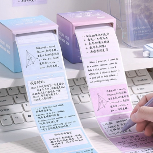 256pcs/Box Pull-out Sticky Notes Fully Adhesive Tearable Sticky Notes Stickers 8 Formats Ideal for Office Student and Home Use