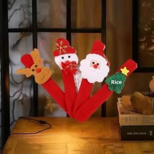 [fenggongshuode] 5Pcs Christmas Clap Bracelets Cartoon Santa Claus Snowman Reindeer Papa Circle Wristbands Holiday Party Childrens Gifts