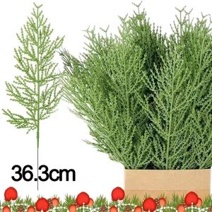 Dizoey 60Pcs Wholesale Artificial Pine Branches Green Leaves Needle Fake Plants for DIY Garland Bouquet Christmas New Year Party Decoration