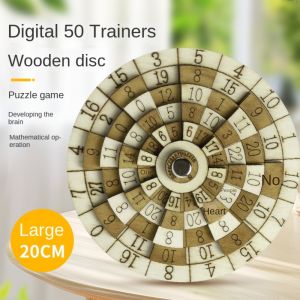 Turntable Digital Puzzle Toy Brain Teasers Wooden Secret Box Puzzle Creative Mind Logic Huarong Road Number Puzzle Game