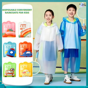 SG Stock Single Pack Kids Raincoat Long Length Waterproof Transparent Rain Poncho Outdoor Travel Rainwear