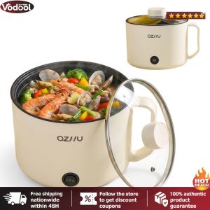 1.8L Electric Cooker with Steamer Multipurpose Non-stick Electric Stir Fry Frying Pan Steamer Cooker