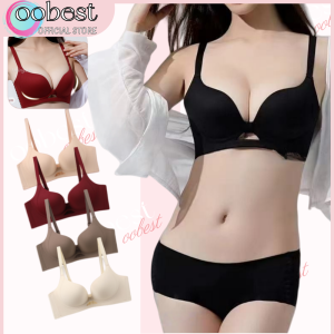 oobest 2pcs Pushups Bra Seamless Bras Wireless Women Push Up Bra Anti-drooping No Steel Ring Comfortable Underwear