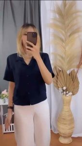 KEMEJA CROP WANITA YK