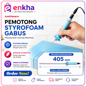 Taffware Pemotong Styrofoam Elektrik 15W Panjang 405mm Alat Potong Busa Presisi untuk Kerajinan
