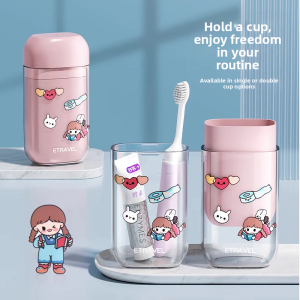 【Free Sticker】Portable Travel Toothbrush Cup Toiletry Kit Mouthwash Cup Toothbrush Toothpaste Storage Box