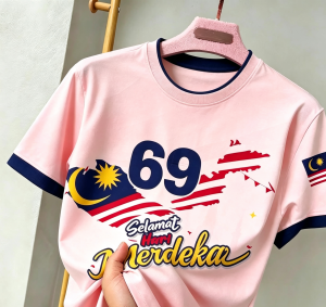 2026 Baju Merdeka Gold Edition T Shirt Casual Breathable Dryfit Short Sleeve Baju Shirt for Men Outdoor Street T-Shirts for Men