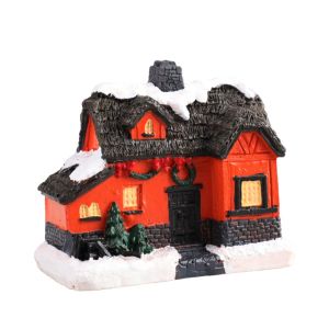 MMLUCK Nhựa Ngôi nhà nhỏ phát sáng Giáng sinh Sáng Dễ thương Đồ trang trí nhà cửa Sáng tạo Ánh sáng ấm áp Nhà tuyết có đèn LED Trang trí Giáng sinh tại nhà