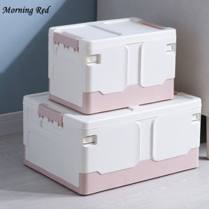 Foldable waterproof Storage Box 25L and 40L Clothing Storage Bin Office Book Organizer Toy Store Large Home Use Collapsible Crate Plastic Desktop Holder