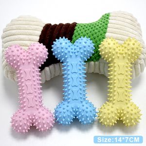 Dog Teething Toys Dog Chew Toys Pet Bite Resistant TRP Bones Teeth Cleaning Chewing Toy