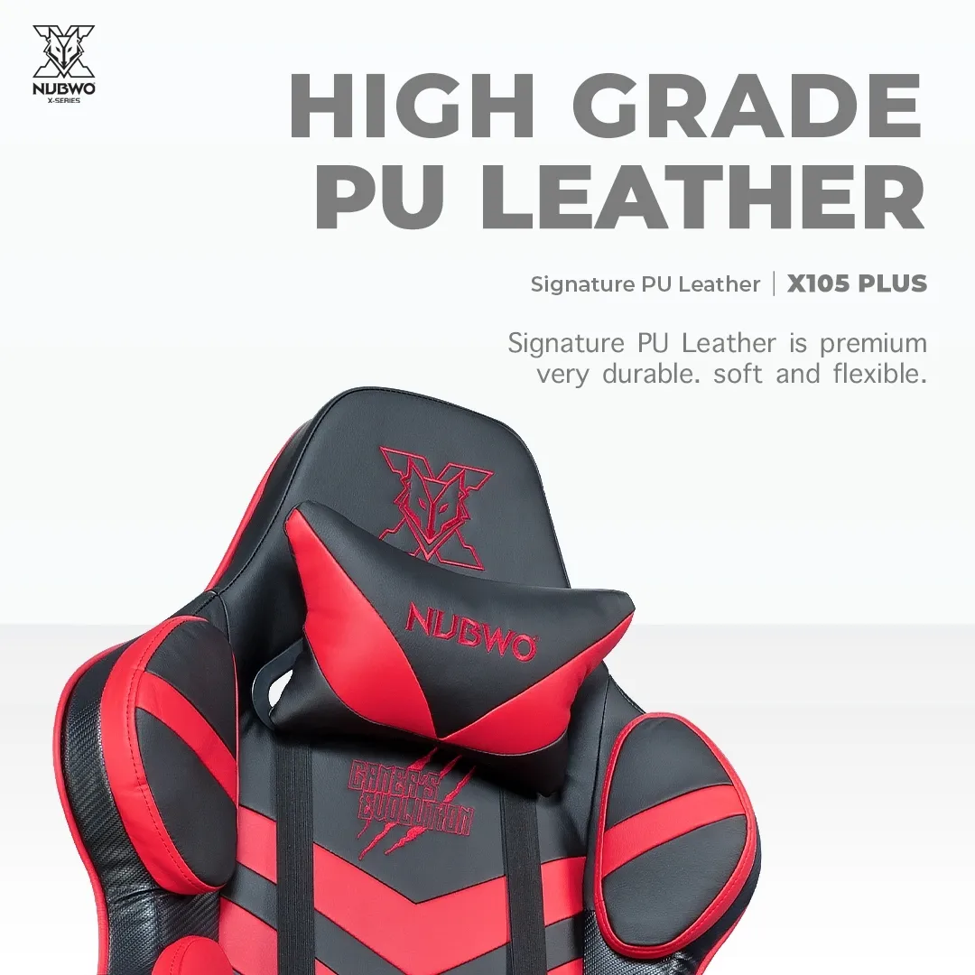 NUBWO เก้าอี้เล่นเกม เก้าอี้ทำงาน GAMING CHAIR นุ่มสบาย ตามหลักสรีระศาสตร์ รับน้ำหนักได้ถึง 180 กก. เหมาะกับคนสูง 160-180 ซม. เก้าอี้เกมมิ่ง รุ่น X105+