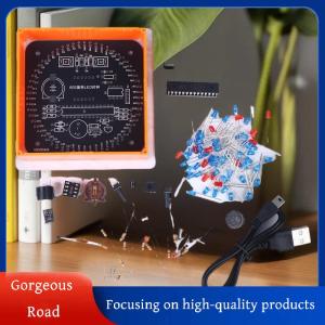 [Gorgeous] Hot Sale DIY Rotating LED Electronic Digital Clock Kit Light Controlled Temperature Display LED Digital Time Display Soldering Practice