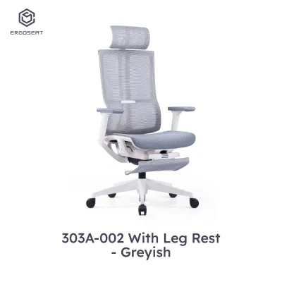 Ergoseat - Ergonomic Office Chair with Footrest | Reclining Mesh Chair for WFH & Gaming