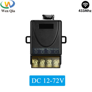 WenQia Remote Control SwitchDC 12V/24V/48V/60V/72V 30A 1Ch Relay Receiver Module with 50m Range Remote for Car AlarmsWaterPumpSecurity System