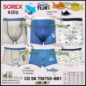 SOREX KIDS BOY CD SK TM 750-BB1 SHARK - CELANA DALAM BOXER ANAK LAKI LAKI