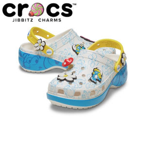 Crocs For Women Smurfs Cloud Thick soled Hole Shoes Comfortable and Breathable Sandals #210822