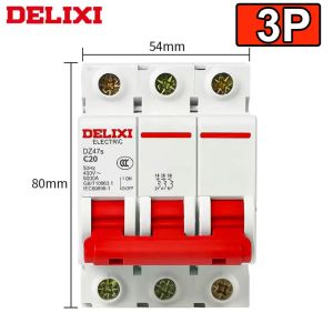 1P 2P 3P MAX 50A 10A 20A Mini Circuit Breaker Short Overload Protector 1P+N/3P+N Leakage Protection Commercial Use