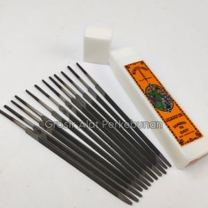 (12 PCS) Kikir Segitiga Kikir Gergaji Slim Segitiga 4 Inch - High Quality Steel Kikir New Deland Made in Japan