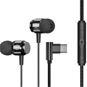 Magnetic 90° Elbow Gaming Headphones In-Ear Wired Earphone HiFi Stereo 3.5mm Type-C Music Headset For Galaxy S25 24 iPhone 17