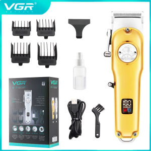VGR Hair Clippers Professional Hair Cutting Kit for Men USB Cord/Cordless Rechargeable Hair Trimmer Set with LED Display