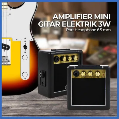 COD TS Amplifier Mini Gitar Elektrik 3W - PG-3 / Gitar Akustik Mini Ampllifier Bass Listrik Mini Portaibel 1 Set