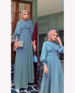 RAFIFAH DRESS MATT CERUTY BABY DOLL ( APLIKASI PAYET MUTIARA ) / DRESS REMAJA PROMNIGHT / DRESS ELEGANT SUPER MEWAH / DRESS SERAGAM BRIDESMAID WEDDING DRESS / DRESS VINTAGE / LONG DRESS PARTY MUSLIMAH BODYCON / BISA ( COD ) BY KEYCLO